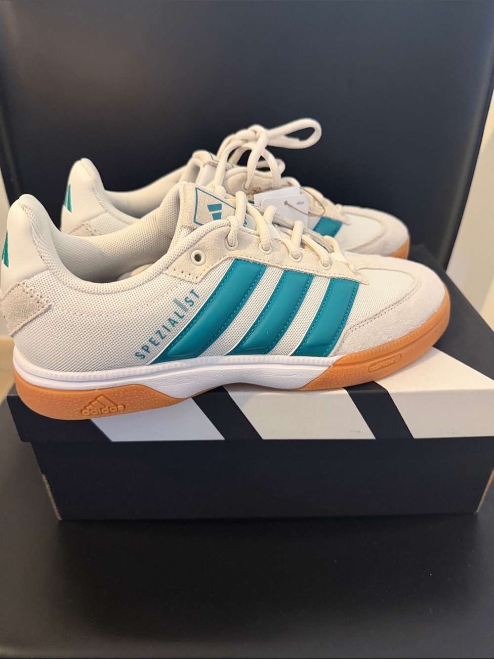 NWT Adidas Women Spezial Sneakers in Off White & Teal
